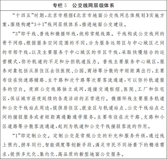 专栏5 公交线网层级体系
